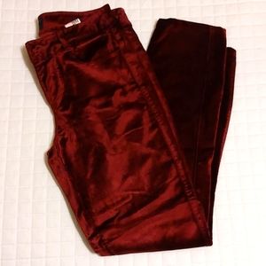 Paige Wine Velvet Verdugo Ankle Cut Skinny Pants